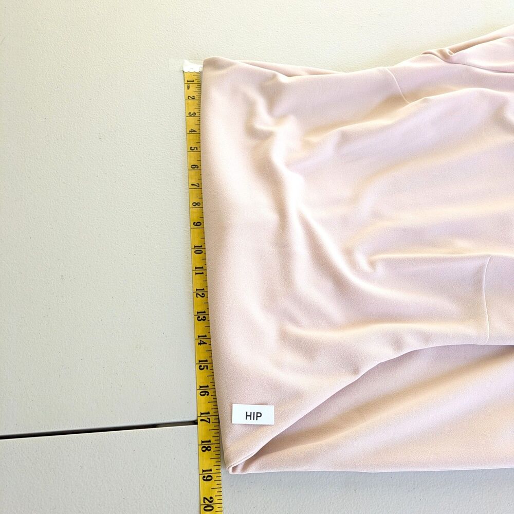 Calvin Klein Blush Pink Chiffon Bell Sleeve Sheath Dress Size 6 Button Detail - Picture 12 of 15